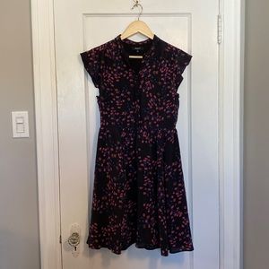 Madewell Night Orchid silk floral dress size 4